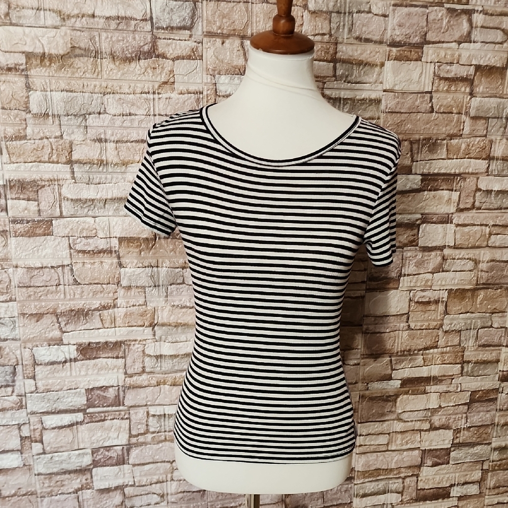 Free People Classic Black and White Striped Women's Top